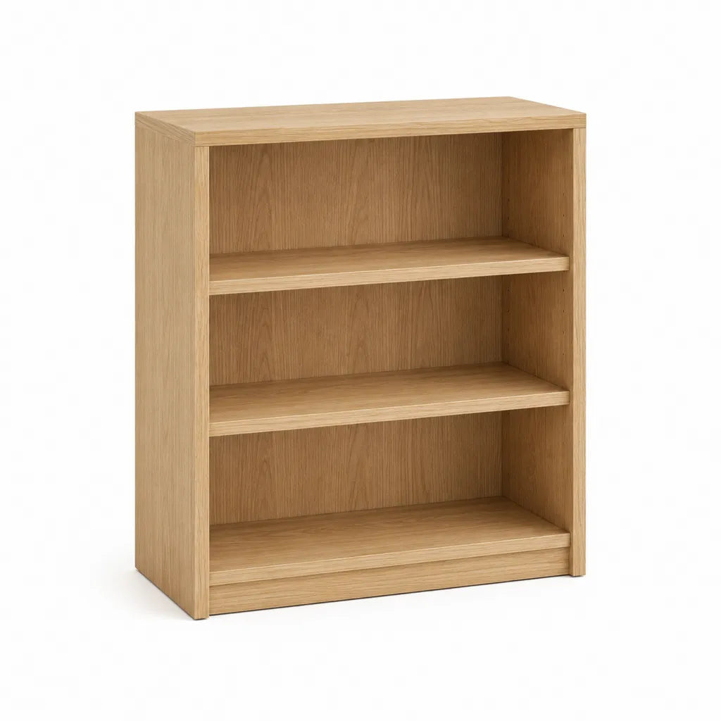 Bibliotheque rectangulaire a 3 etageres en chene massif naturel 60 x 30 x 90 cm