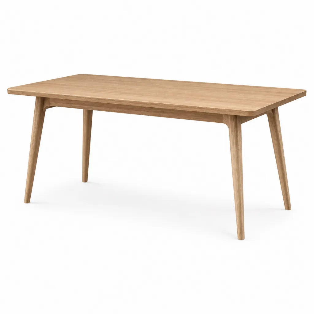 Table a manger rectangulaire 140 x 80 x 75 cm en chene massif naturel